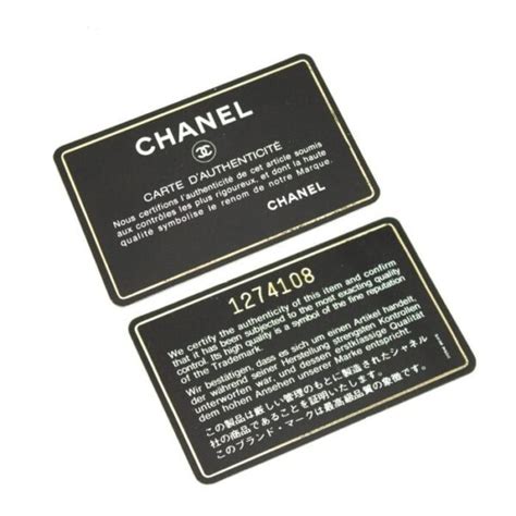 carte d'authenticité chanel|chanel serial number.